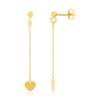 9K Yellow Gold (375) Polished Teardrop Dangle Earrings