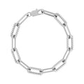 Brushed & Polished Stainless Steel Men's Curb Link Bracelet 20cm
