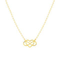 9K Yellow Gold (375) Heart & Infinity Pendant Necklace 45cm