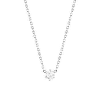18K White Gold (750) 0.20ct Solitaire Diamond Necklace 42cm