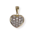 18K Two-Tone Gold (750) Filigree Zirconia Pendant